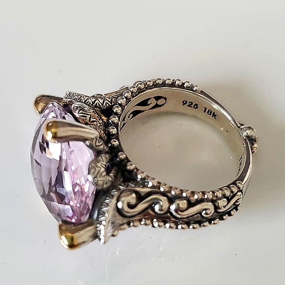 BARBARA BIXBY AMETHYST Hidden Enamel FLOWER Ring - Picture 5 of 10